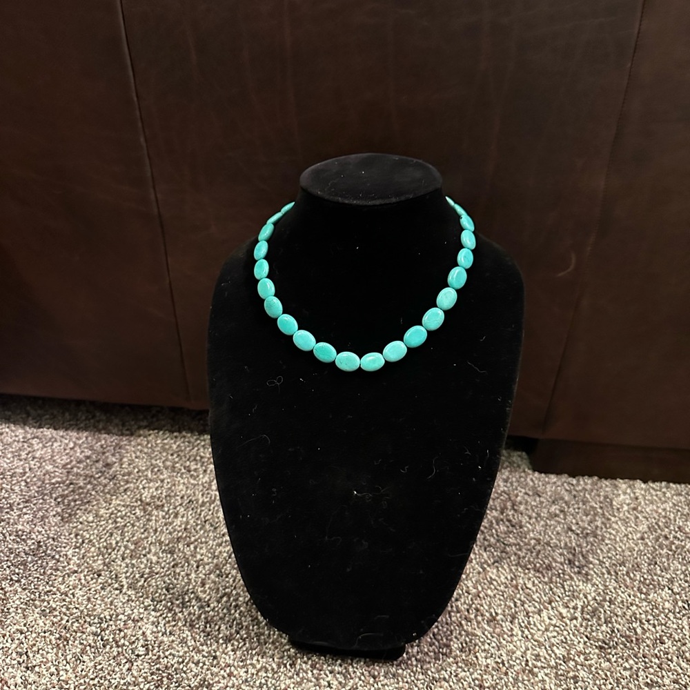 Hand Crafted “One of a Kind” Turquoise & Sterling Silver Beaded Necklace